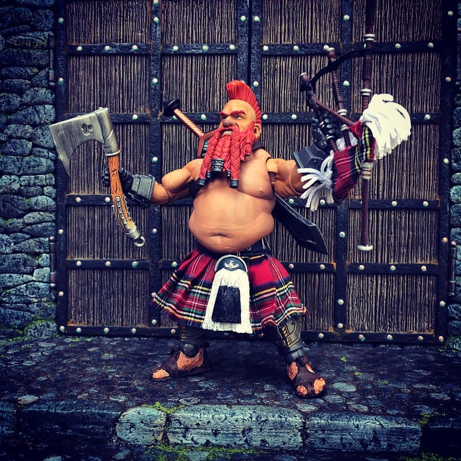 Mythic Legions Dwarf bard bagpiper custom
